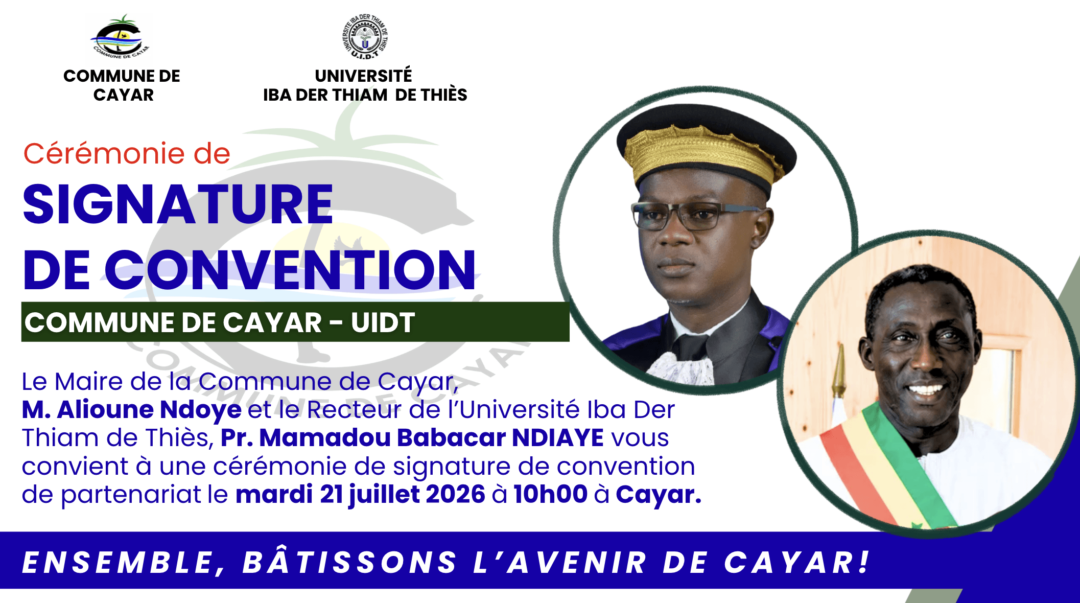 L’UIDT et la Commune de Cayar signent une convention-cadre pour un développement territorial intégré